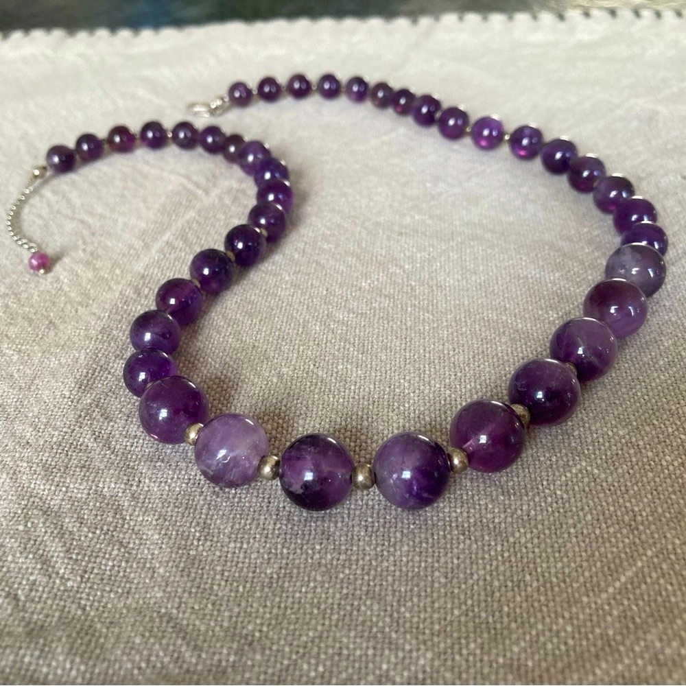 Amethyst and sterling silver necklace